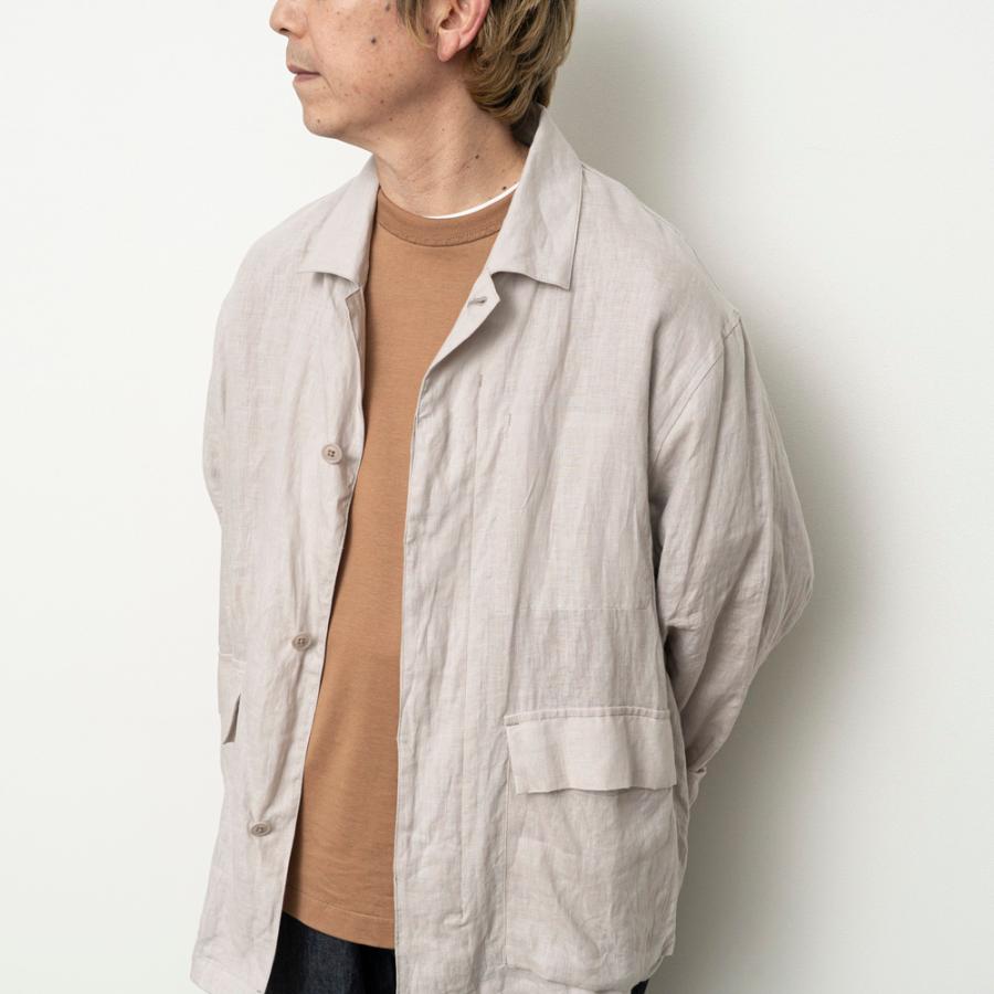 STILL BY HAND スティルバイハンド / BL01262 - BLUE GREY リネン カバーオール | STILL BY HAND | 08