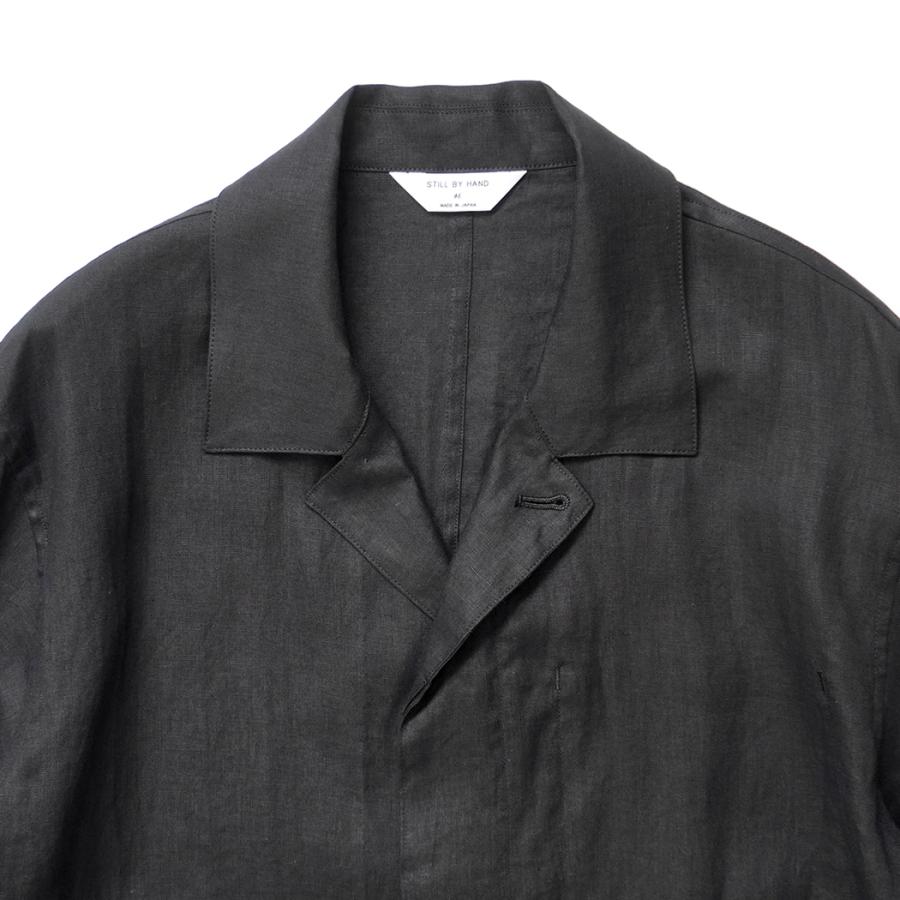 STILL BY HAND スティルバイハンド / BL01262 - BLACK リネン カバーオール | STILL BY HAND | 03