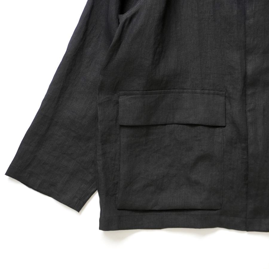 STILL BY HAND スティルバイハンド / BL01262 - BLACK リネン カバーオール | STILL BY HAND | 05