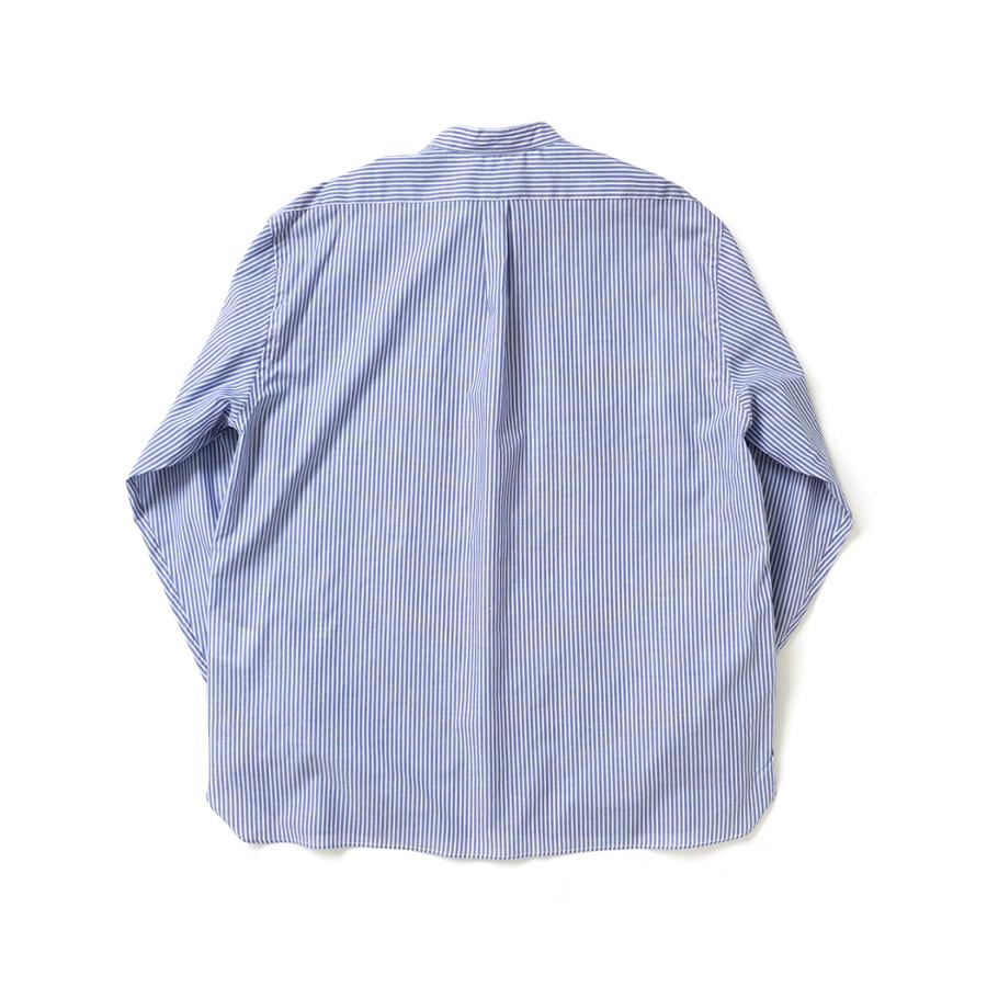 STILL BY HAND スティルバイハンド / SH10262 - NAVY ストライプ バンドカラーシャツ | STILL BY HAND | 01