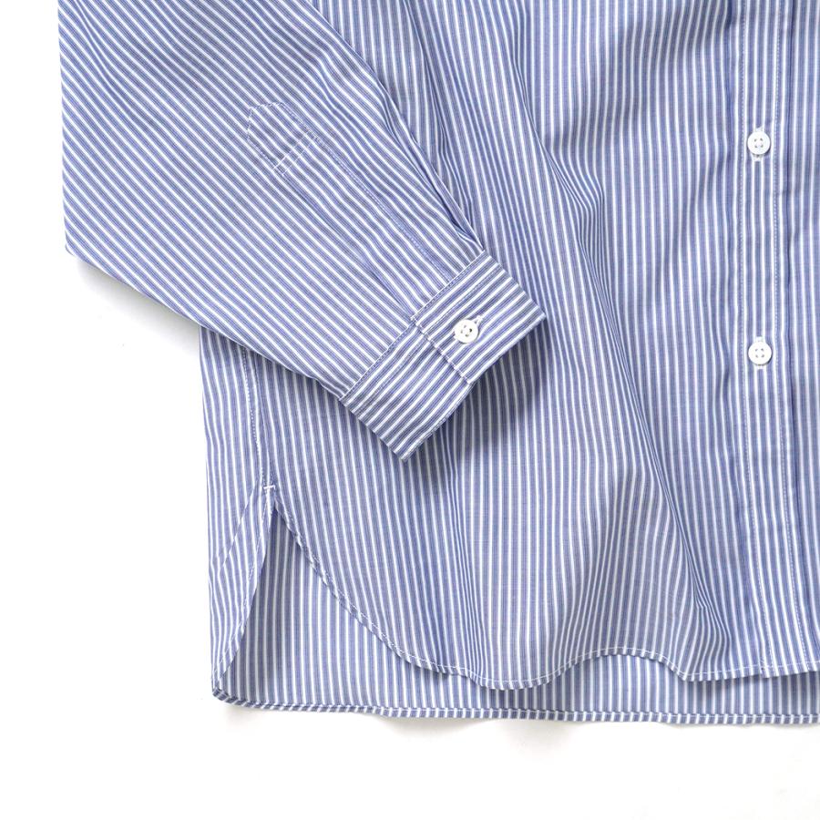 STILL BY HAND スティルバイハンド / SH10262 - NAVY ストライプ バンドカラーシャツ | STILL BY HAND | 04