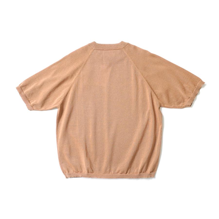 STILL BY HAND スティルバイハンド / KN02262 - PALE ORANGE 和紙混 半袖ニットTシャツ | STILL BY HAND | 01