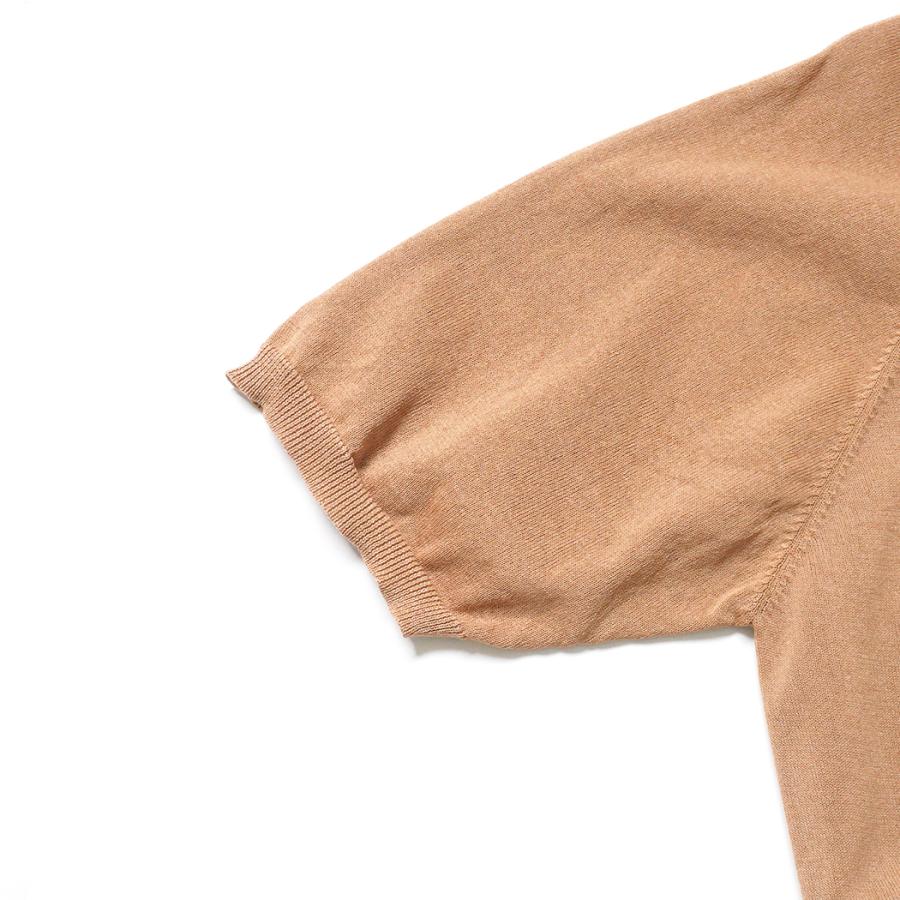 STILL BY HAND スティルバイハンド / KN02262 - PALE ORANGE 和紙混 半袖ニットTシャツ | STILL BY HAND | 03