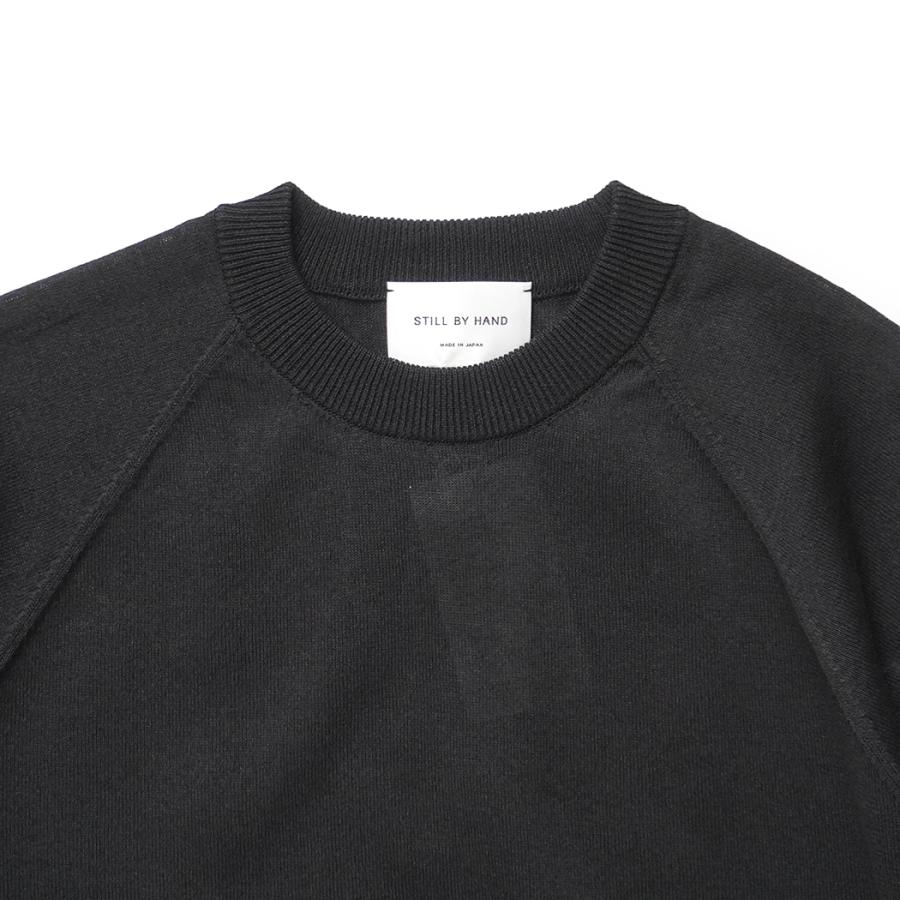 STILL BY HAND スティルバイハンド / KN02262 - INK BLACK 和紙混 半袖ニットTシャツ | STILL BY HAND | 02