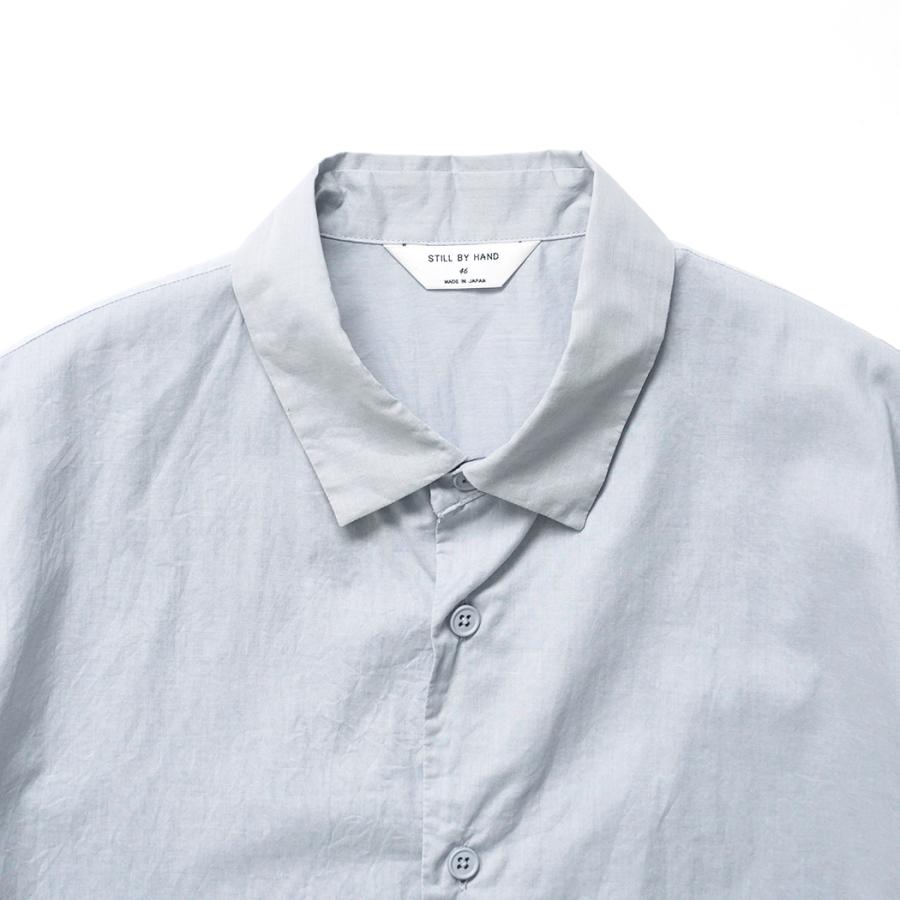 STILL BY HAND スティルバイハンド / SH01262 - SMOKE BLUE ローン素材 半袖シャツ | STILL BY HAND | 02