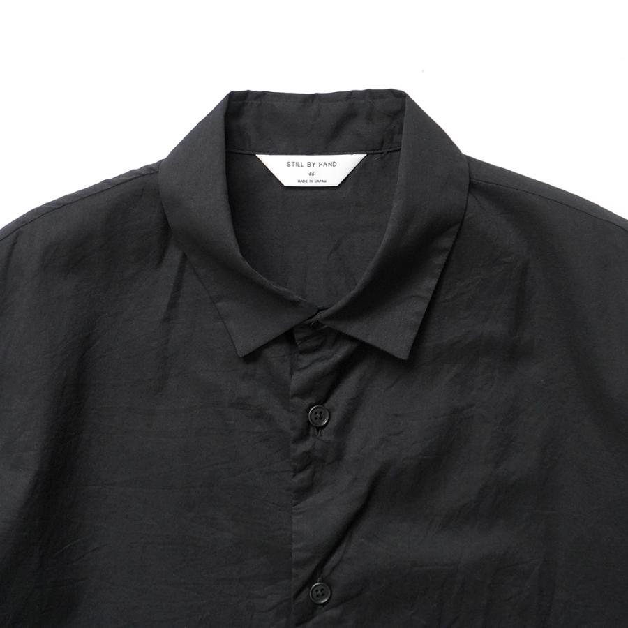 STILL BY HAND スティルバイハンド / SH01262 - INK BLACK ローン素材 半袖シャツ | STILL BY HAND | 02