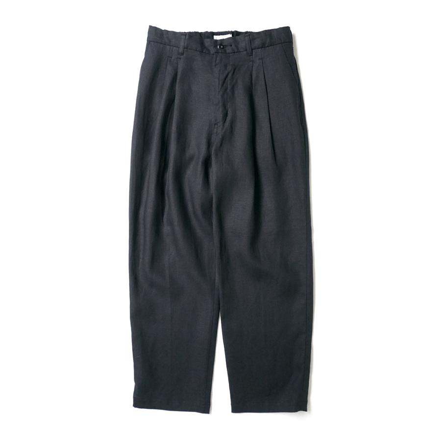 STILL BY HAND スティルバイハンド / PT02262 - CHARCOAL リネン ディープタックパンツ | STILL BY HAND