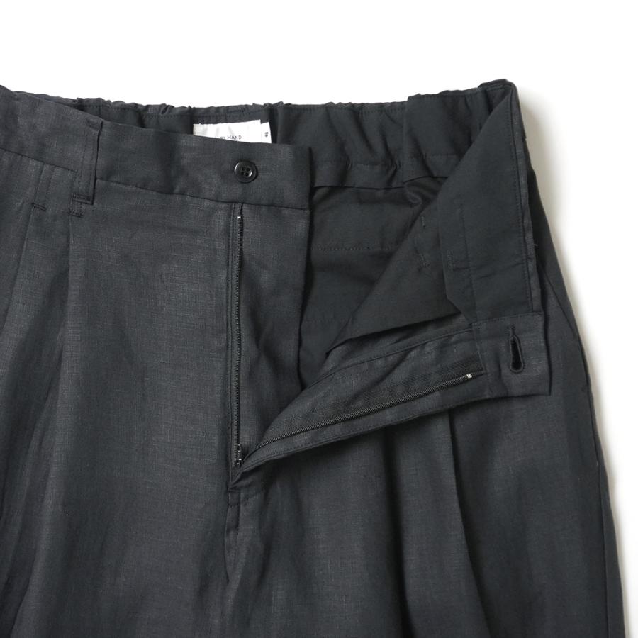STILL BY HAND スティルバイハンド / PT02262 - CHARCOAL リネン ディープタックパンツ | STILL BY HAND | 04