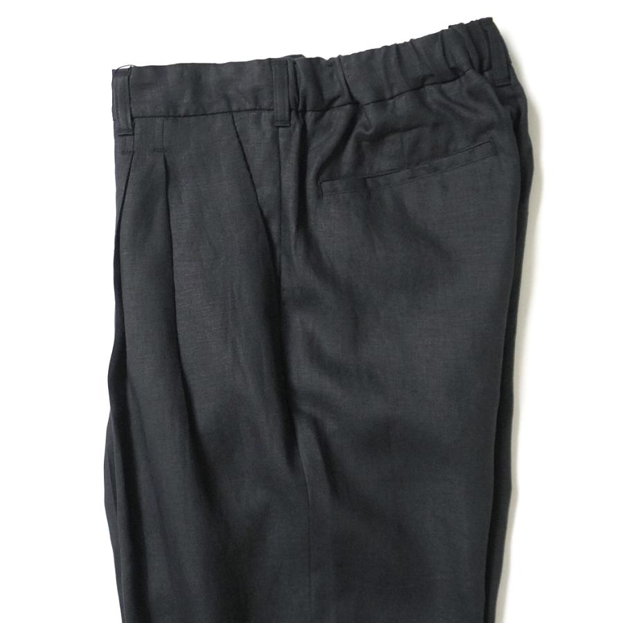 STILL BY HAND スティルバイハンド / PT02262 - CHARCOAL リネン ディープタックパンツ | STILL BY HAND | 03