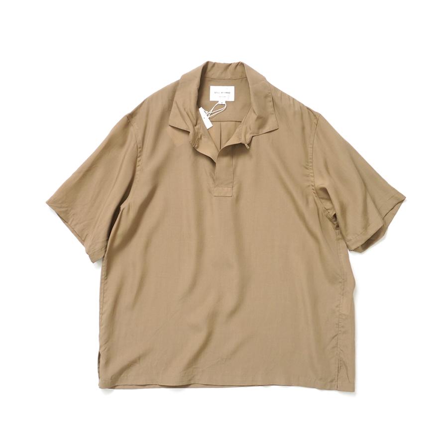 STILL BY HAND スティルバイハンド / SH07262 - BEIGE リヨセル素材 半袖スキッパーシャツ | STILL BY HAND