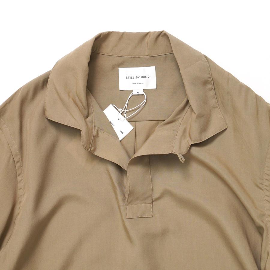 STILL BY HAND スティルバイハンド / SH07262 - BEIGE リヨセル素材 半袖スキッパーシャツ | STILL BY HAND | 02