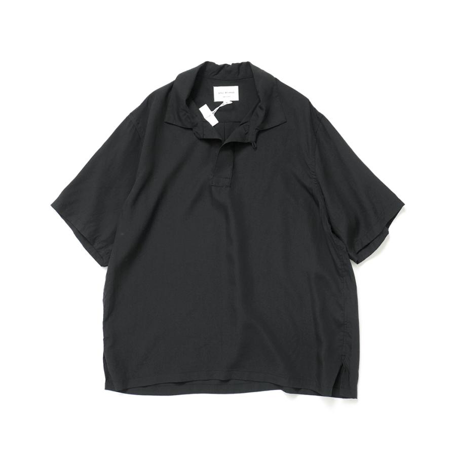 STILL BY HAND スティルバイハンド / SH07262 - CHARCOAL リヨセル素材 半袖スキッパーシャツ | STILL BY HAND