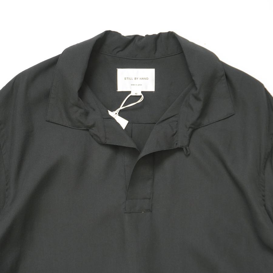 STILL BY HAND スティルバイハンド / SH07262 - CHARCOAL リヨセル素材 半袖スキッパーシャツ | STILL BY HAND | 02