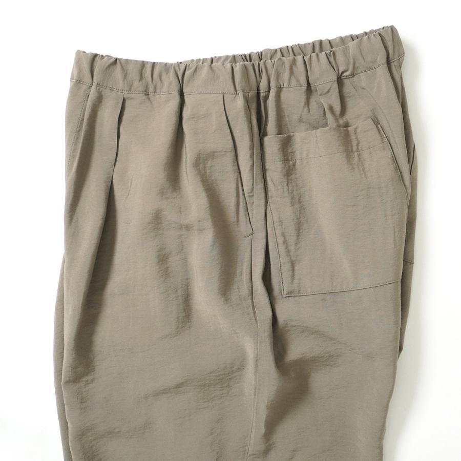 STILL BY HAND スティルバイハンド / PT06262 - KHAKI BEIGE レーヨン／ナイロン／リネン ワイドイージーパンツ | STILL BY HAND | 03