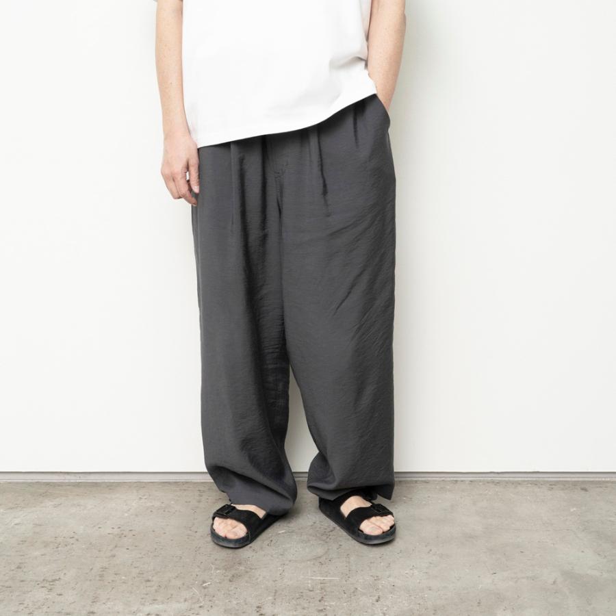 STILL BY HAND スティルバイハンド / PT06262 - SLATE GREY レーヨン／ナイロン／リネン ワイドイージーパンツ | STILL BY HAND | 05