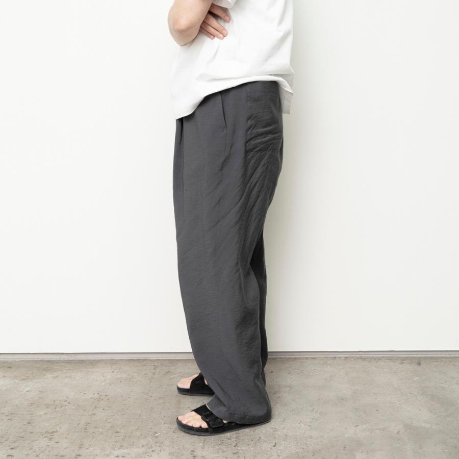 STILL BY HAND スティルバイハンド / PT06262 - SLATE GREY レーヨン／ナイロン／リネン ワイドイージーパンツ | STILL BY HAND | 06