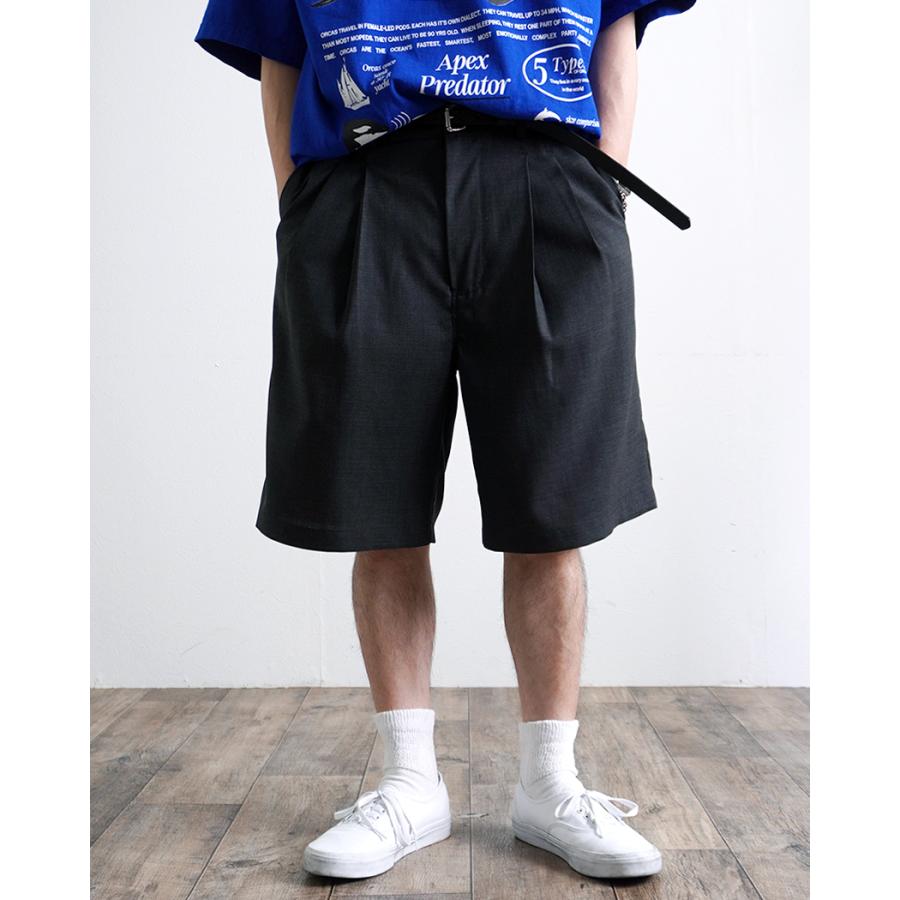 STILL BY HAND スティルバイハンド / PT10262 - CHARCOAL サマーウール 2タックショーツ | STILL BY HAND | 07