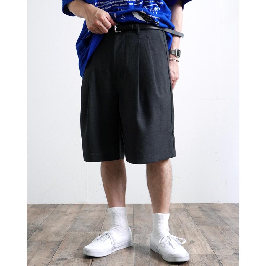 STILL BY HAND スティルバイハンド / PT10262 - CHARCOAL サマーウール 2タックショーツ | STILL BY HAND | 08