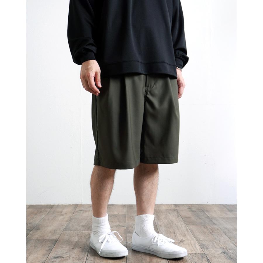 STILL BY HAND スティルバイハンド / PT10262 - OLIVE サマーウール 2タックショーツ | STILL BY HAND | 07