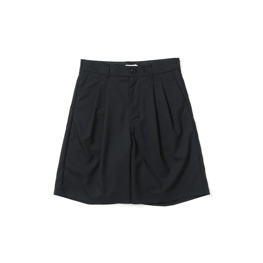 STILL BY HAND スティルバイハンド / PT10262 - BLACK サマーウール 2タックショーツ | STILL BY HAND