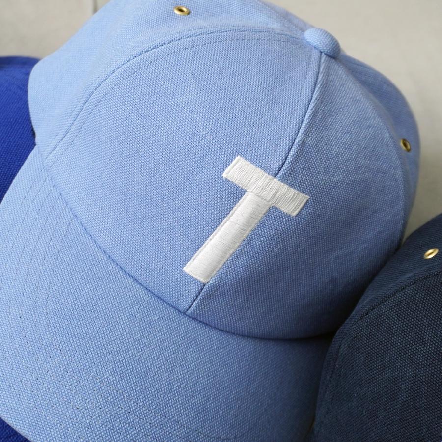 Trad Marks / T LOGO 6P LONG BILL CAP Bio Canvas - Sax Blue 6パネル ロングビルキャップ バイオキャンバス イニシャル |  | 03