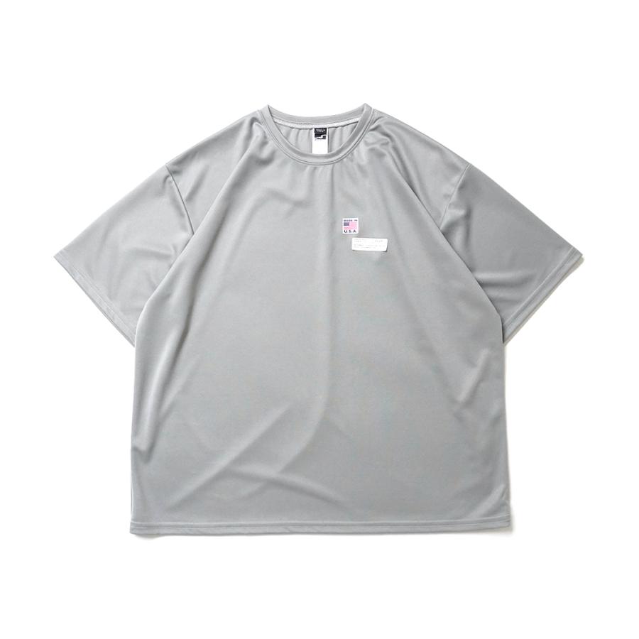 SMOKE T ONE / D-SPORT WEAR / HIGH MOCK DRY TEE - L.Grey ドライメッシュ 半袖Tシャツ ライトグレー | 