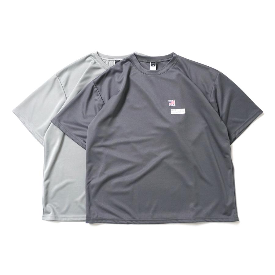 SMOKE T ONE / D-SPORT WEAR / HIGH MOCK DRY TEE - L.Grey ドライメッシュ 半袖Tシャツ ライトグレー |  | 05