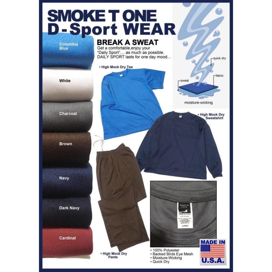 SMOKE T ONE / D-SPORT WEAR / HIGH MOCK DRY TEE - L.Grey ドライメッシュ 半袖Tシャツ ライトグレー |  | 06