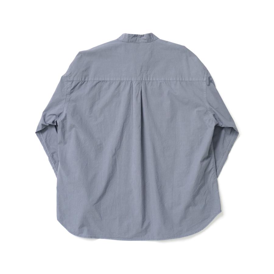 STILL BY HAND スティルバイハンド / SH03263 - SLATE GREY 製品染め バンドカラーシャツ Garment-dye band collar shirt | STILL BY HAND | 01