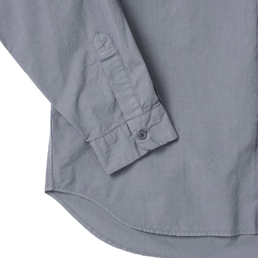 STILL BY HAND スティルバイハンド / SH03263 - SLATE GREY 製品染め バンドカラーシャツ Garment-dye band collar shirt | STILL BY HAND | 04