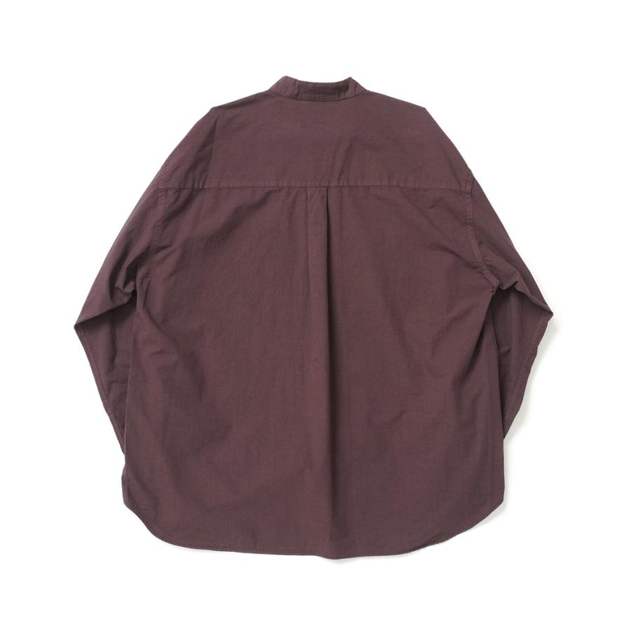 STILL BY HAND スティルバイハンド / SH03263 - REDDISH BROWN 製品染め バンドカラーシャツ Garment-dye band collar shirt | STILL BY HAND | 01