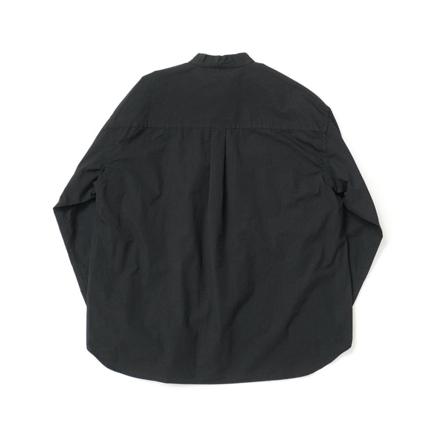 STILL BY HAND スティルバイハンド / SH03263 - INK BLACK 製品染め バンドカラーシャツ Garment-dye band collar shirt | STILL BY HAND | 01