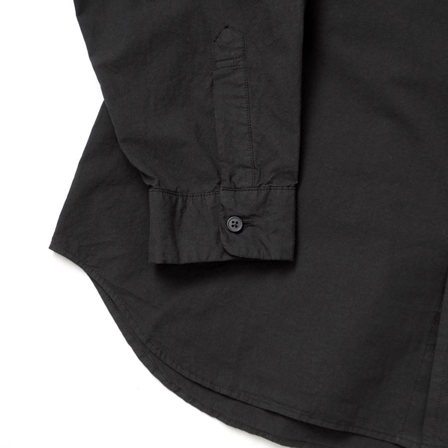 STILL BY HAND スティルバイハンド / SH03263 - INK BLACK 製品染め バンドカラーシャツ Garment-dye band collar shirt | STILL BY HAND | 04