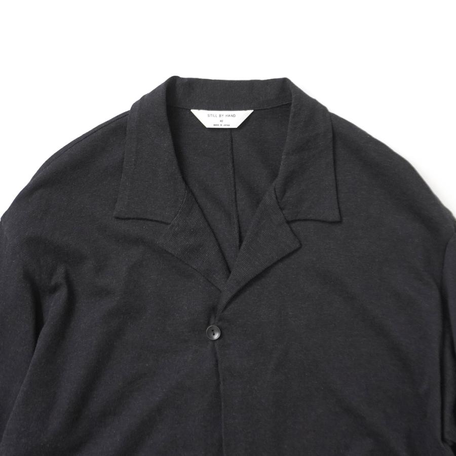 STILL BY HAND スティルバイハンド / CS03263 - CHARCOAL ワンボタン カットソー カーディガン Single button cardigan | STILL BY HAND | 02