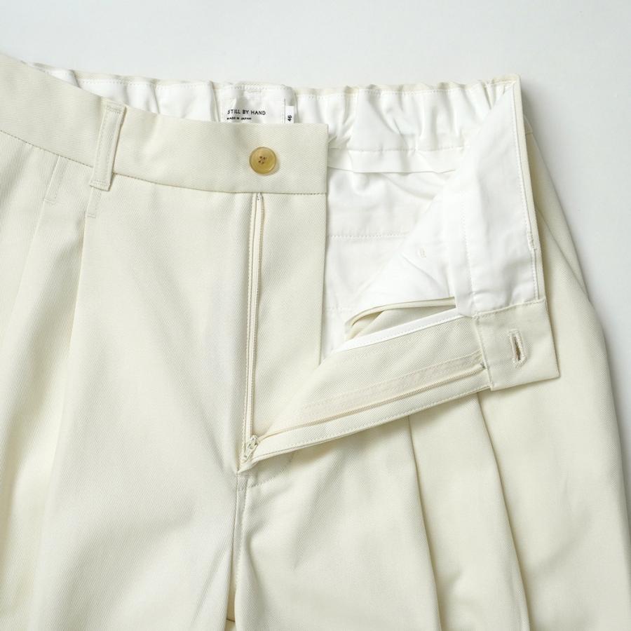 STILL BY HAND スティルバイハンド / PT05263 - IVORY コットンツイル ディープタックパンツ Deep tuck pressed pants | STILL BY HAND | 04