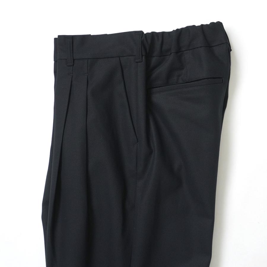 STILL BY HAND スティルバイハンド / PT05263 - BLACK NAVY コットンツイル ディープタックパンツ Deep tuck pressed pants | STILL BY HAND | 03