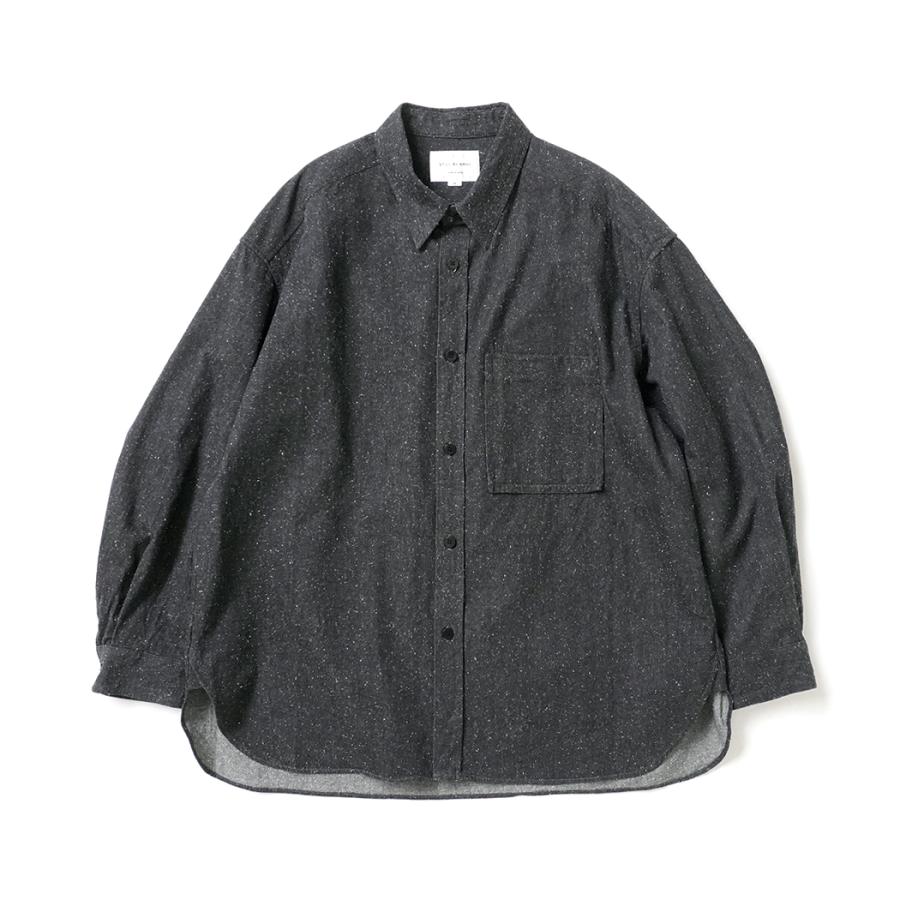 STILL BY HAND スティルバイハンド / SH01263 - CHARCOAL シルクネップ オーバーシャツ Silk nep over shirt | STILL BY HAND