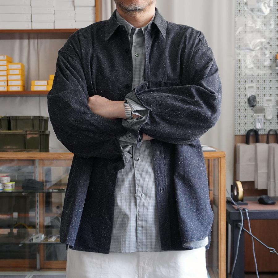 STILL BY HAND スティルバイハンド / SH01263 - CHARCOAL シルクネップ オーバーシャツ Silk nep over shirt | STILL BY HAND | 06