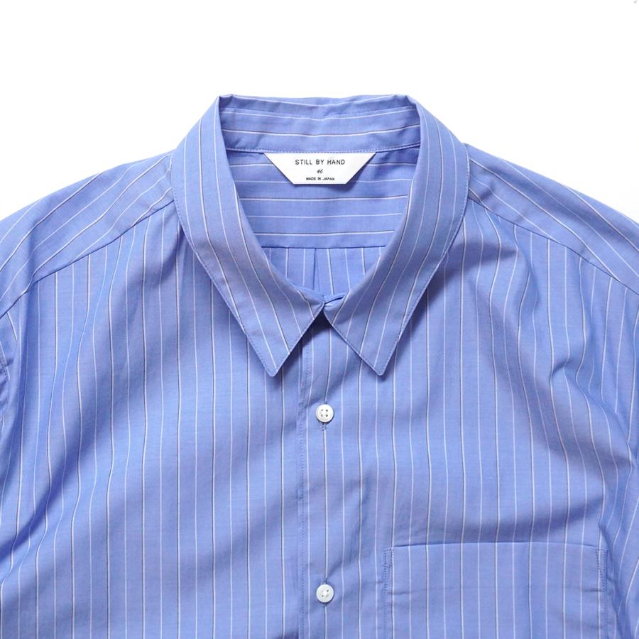 STILL BY HAND スティルバイハンド / SH00221 - BLUE STRIPE レギュラーカラーシャツ Regular collar shirt | STILL BY HAND | 02