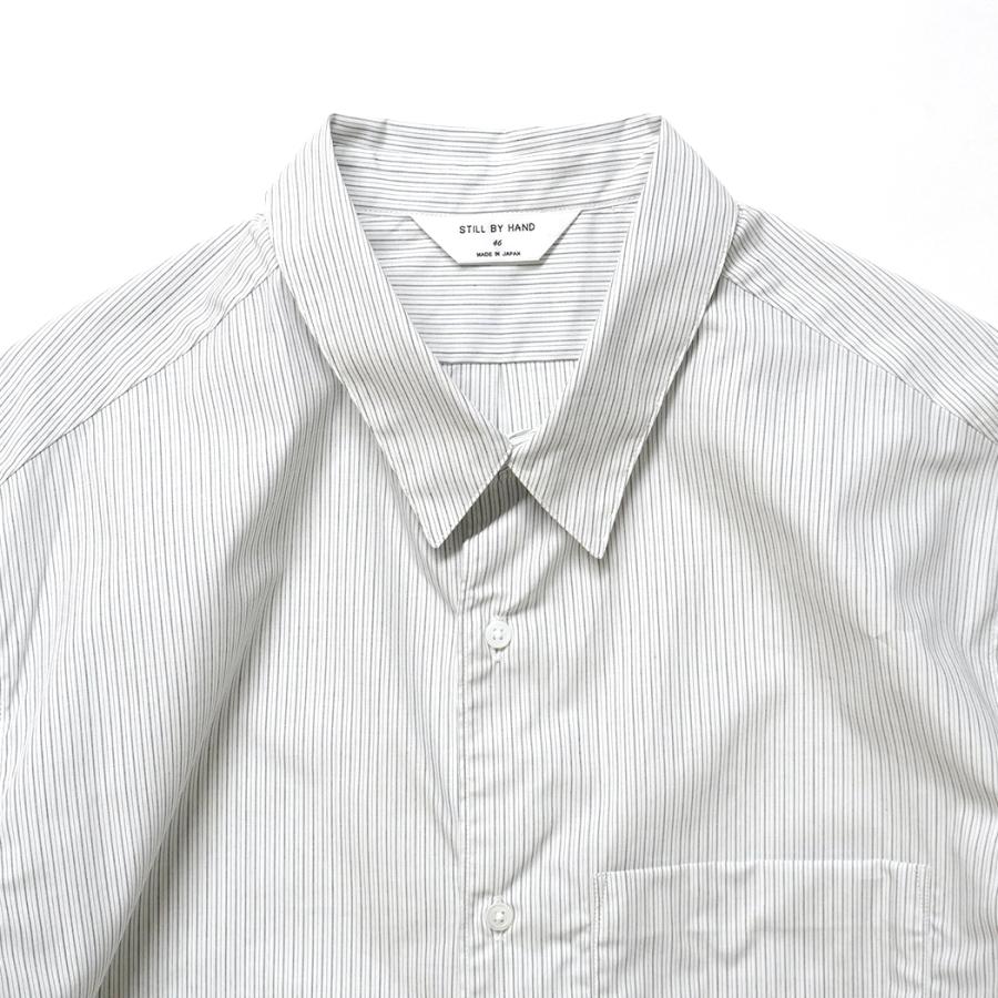 STILL BY HAND スティルバイハンド / SH00221 - WHITE STRIPE レギュラーカラーシャツ Regular collar shirt | STILL BY HAND | 02