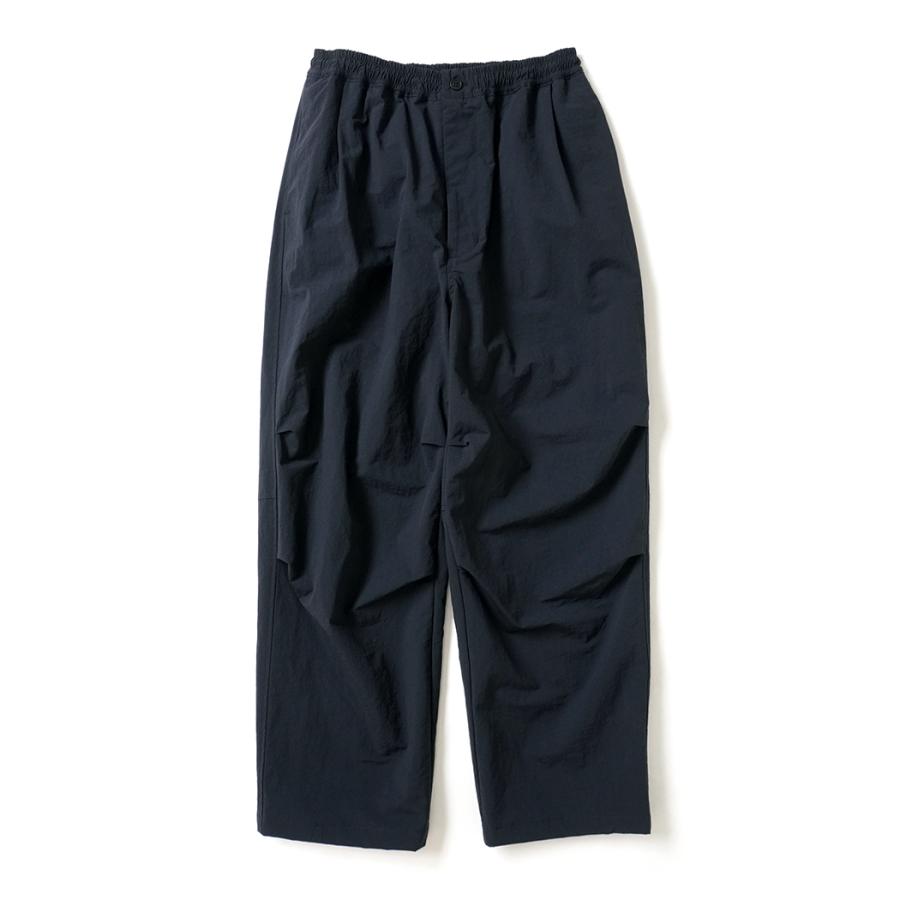 STILL BY HAND スティルバイハンド / PT02263 - DARK NAVY ナイロン ニータックパンツ Crispy knee tuck wide pants | STILL BY HAND