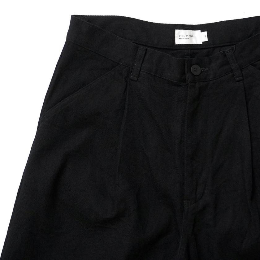 STILL BY HAND スティルバイハンド / DN01263 - BLACK 12オンス ディープタック デニムパンツ 12oz denim deep tuck pants | STILL BY HAND | 02