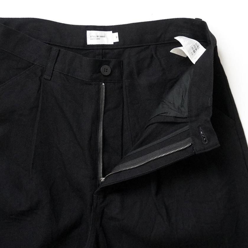 STILL BY HAND スティルバイハンド / DN01263 - BLACK 12オンス ディープタック デニムパンツ 12oz denim deep tuck pants | STILL BY HAND | 04
