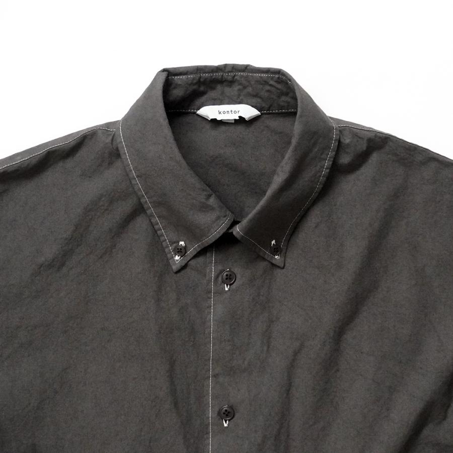 kontor / KON-SH01263 - CHARCOAL ガーメントダイ ボタンダウンシャツ Garment-dyed B.D. shirt |  | 02