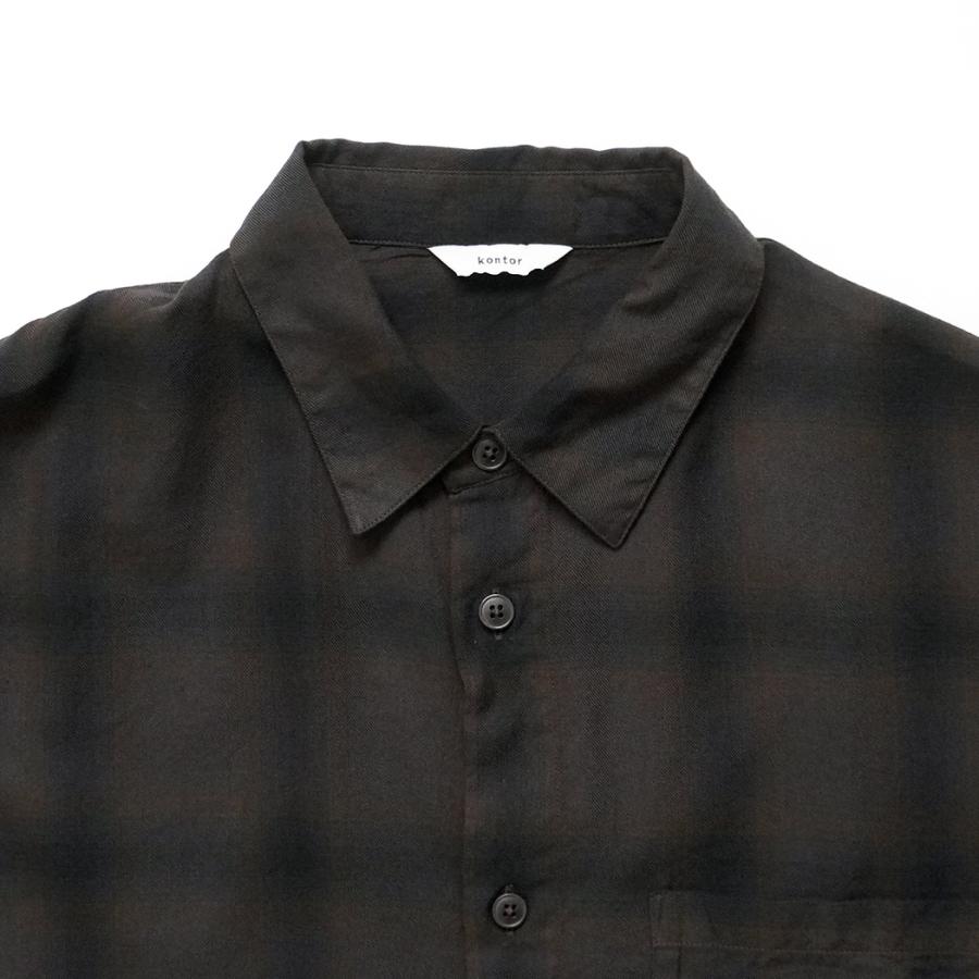 kontor / KON-SH03263 -  BROWN CHECK 製品染め チェックシャツ Overdyed shadow check shirt |  | 02