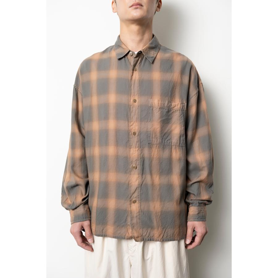 kontor / KON-SH03263 -  BROWN CHECK 製品染め チェックシャツ Overdyed shadow check shirt |  | 04