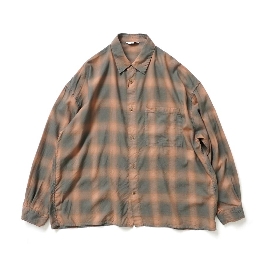 kontor / KON-SH03263 - BEIGE CHECK 製品染め チェックシャツ Overdyed shadow check shirt | 