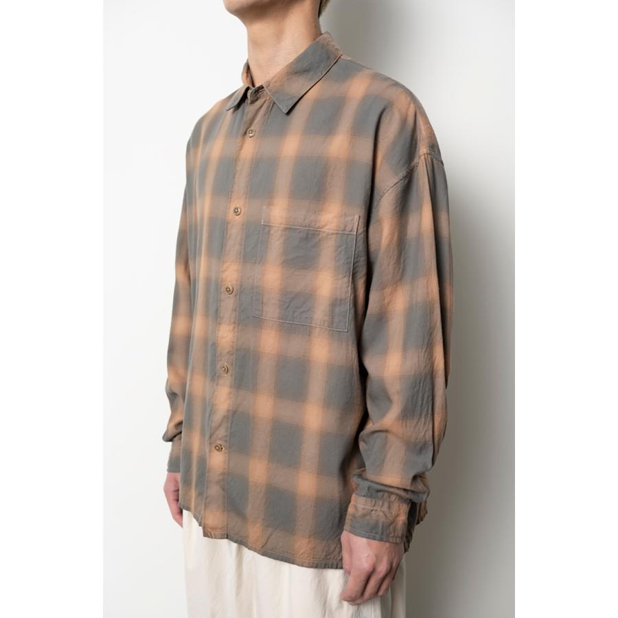 kontor / KON-SH03263 - BEIGE CHECK 製品染め チェックシャツ Overdyed shadow check shirt |  | 05