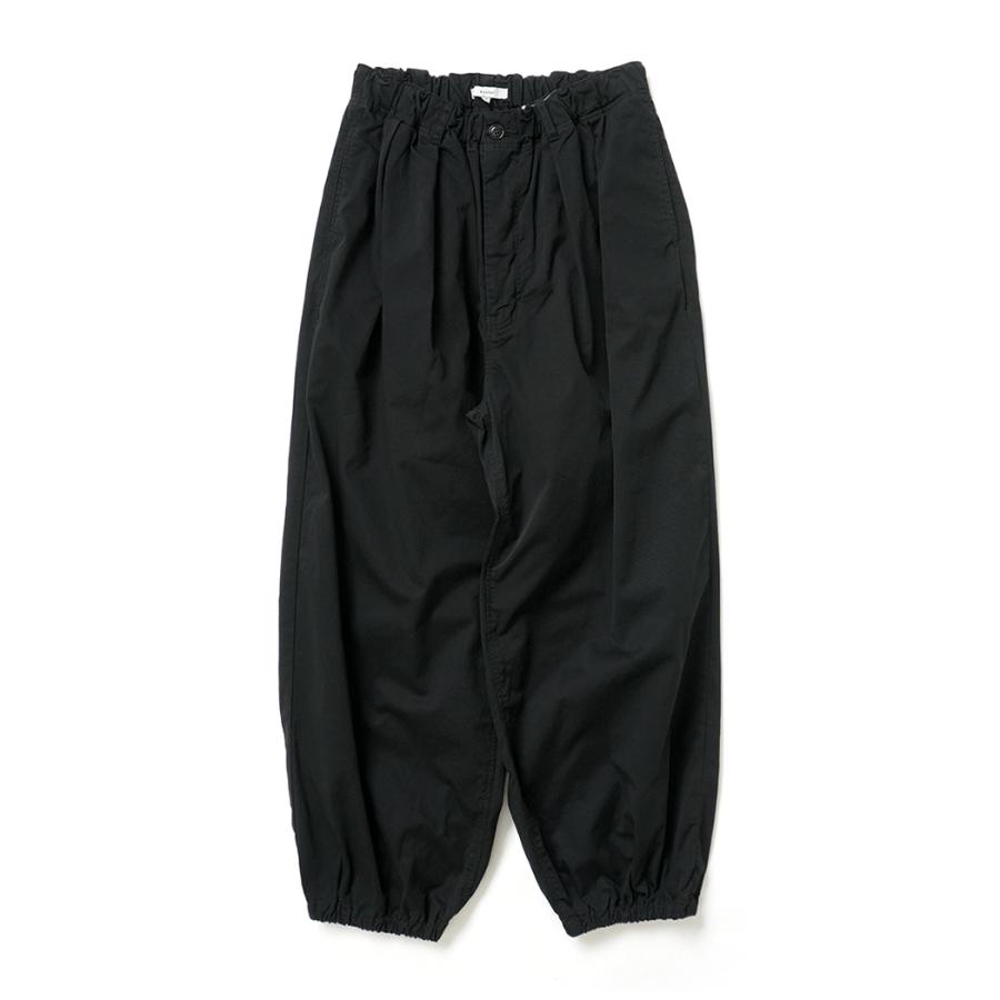 kontor / KON-PT03263 - BLACK ギャザード イージーパンツ Garment-dyed relaxed volume pants | 