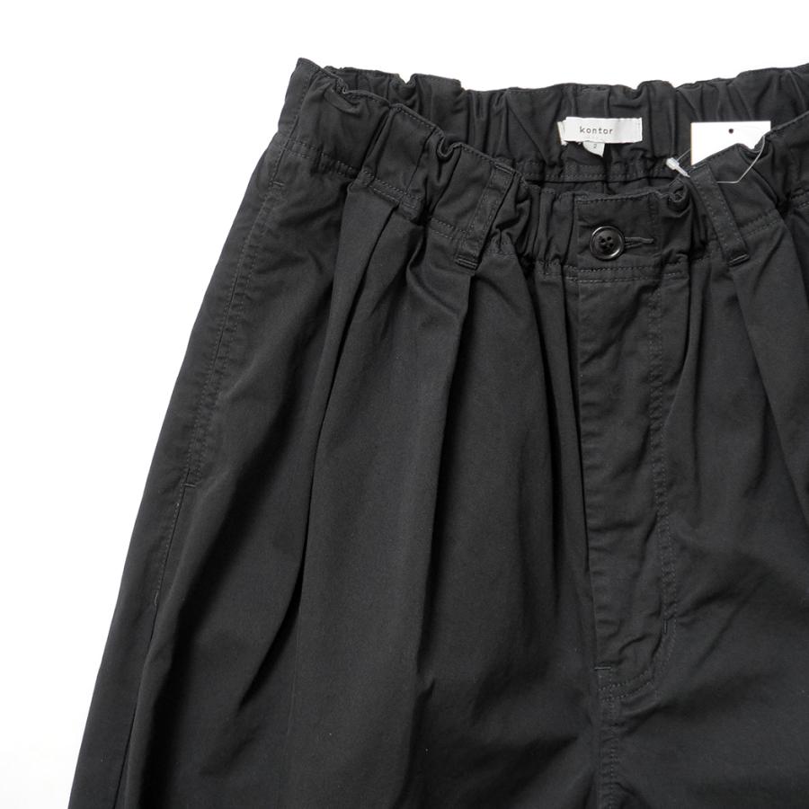 kontor / KON-PT03263 - BLACK ギャザード イージーパンツ Garment-dyed relaxed volume pants |  | 02